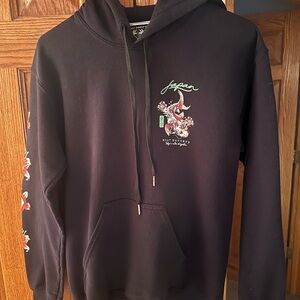Riot Society Black Hoodie with Floral Graphic